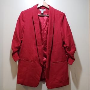 Ruby Red H & M Blazer with ruching